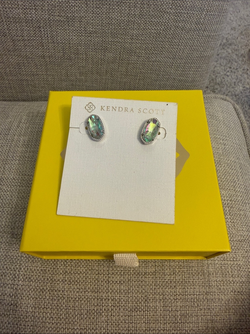 Kendra Scott Iridescent Oval Halo Studs NWOT